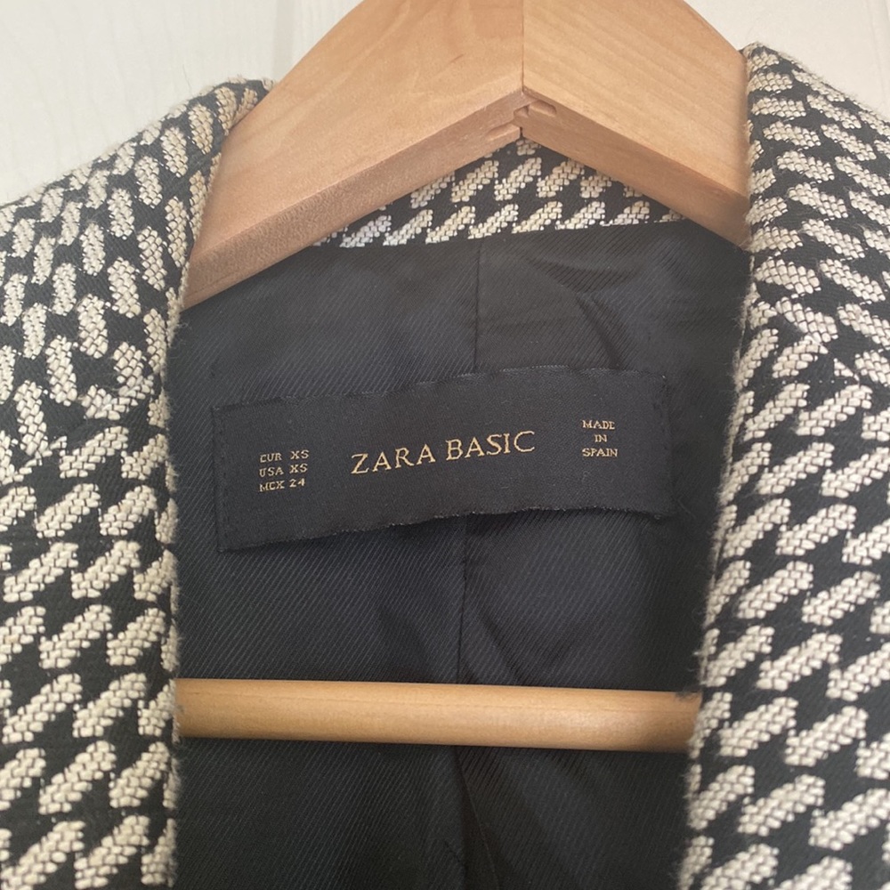 Zara Houndstooth Single Button Single Breasted Eu… - image 3